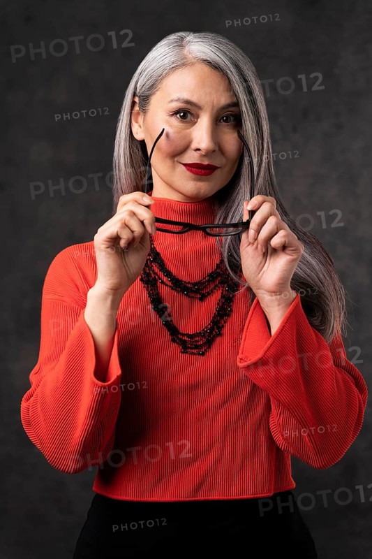 Beautiful senior woman portrait with sunglasses