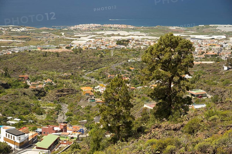Panorama from Mirador de Chirche over Guia de Isora and Playa de San Juan to the west coast