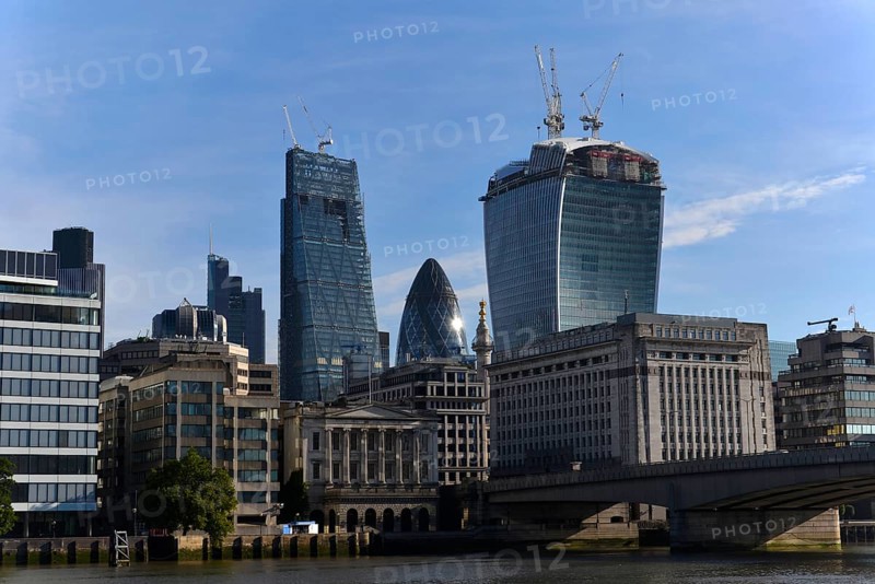 View of the banking district with new skyscrapers