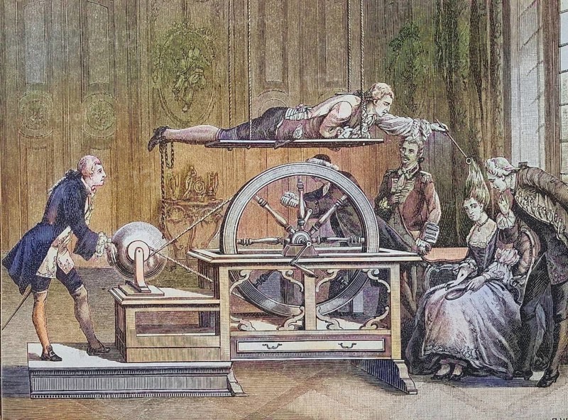 Electrification method in the 18th century