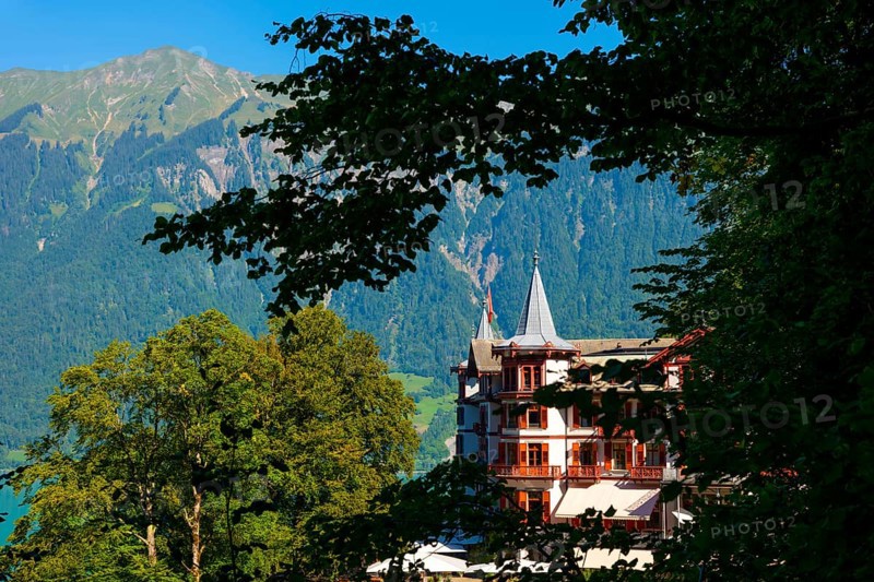 The Historical Grandhotel Giessbach on the Mountain Side in Bern Canton