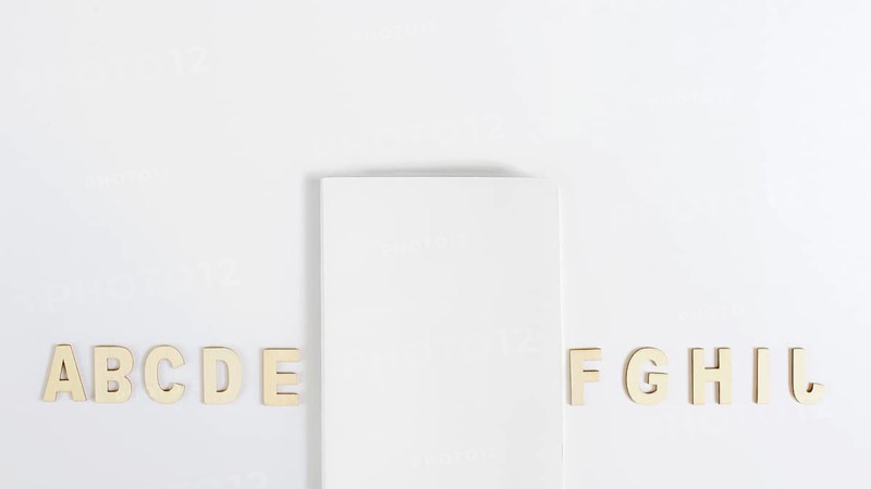 Cover mockup with alphabet