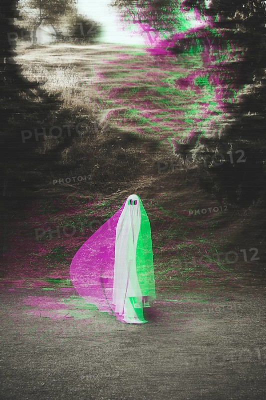 Long shot ghost with glitch effect
