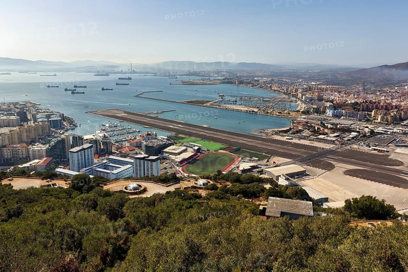 View from the Rock of Gibraltar of residential area