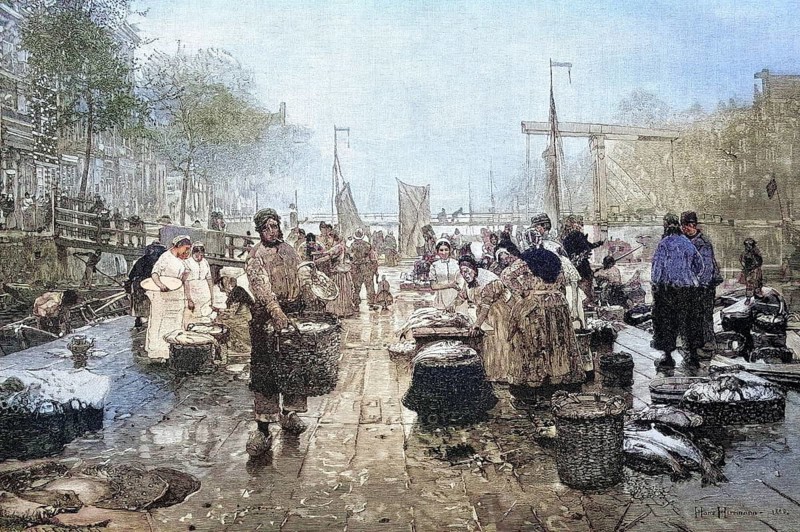 Fish market in Amsterdam