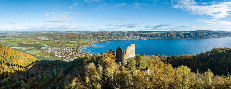 Aerial panorama of Lake Constance