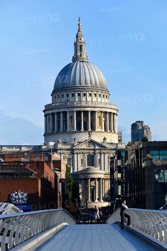 Millennium Bridge and St Paul's Cathedral in London