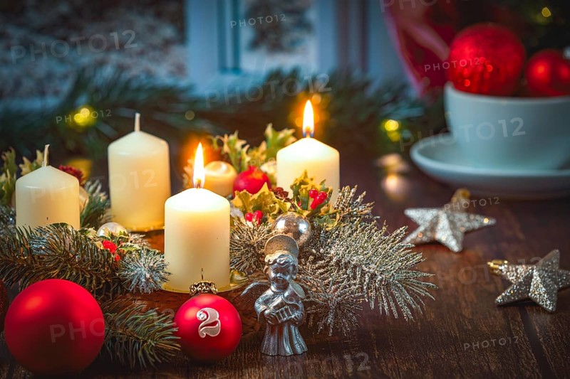 Advent wreath in front of window