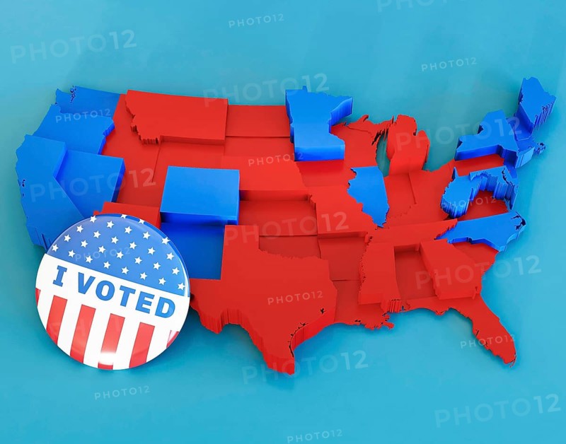 Us elections vote concept with flag