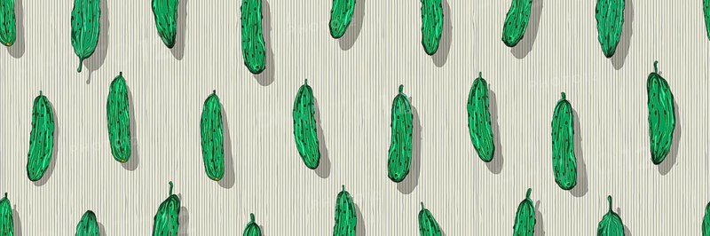 Hand drawn Cucumber seamless pattern