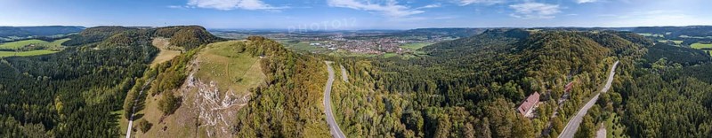 The Lochen Pass and Weilstetten in the foreground