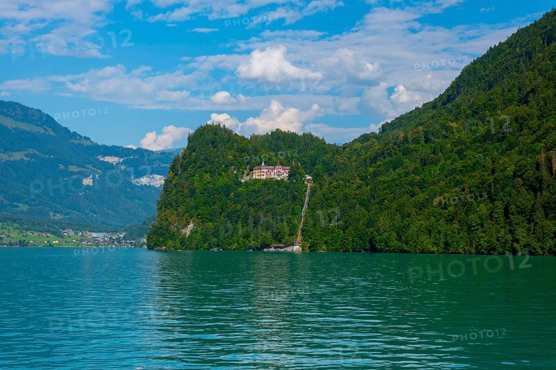 The Historical Grandhotel Giessbach on the Mountain Side on Lake Brienz in Bernese Oberland