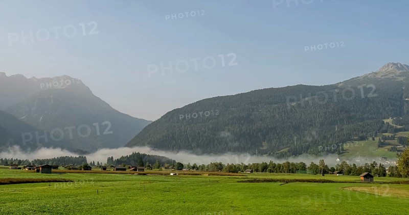 Morning fog on the Wetterstein mountains
