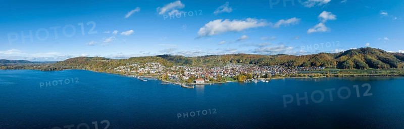 Aerial panorama of Lake Constance