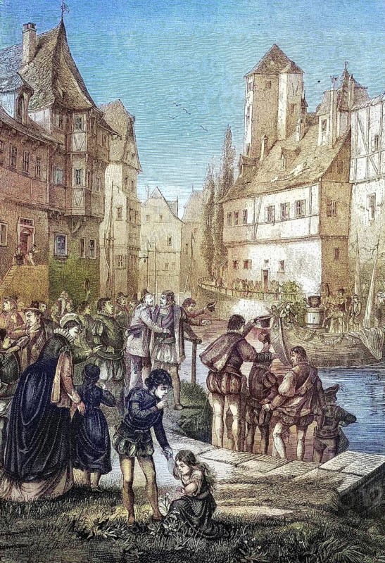 Arrival of the Breitopf by ship from Zurich in Strasbourg