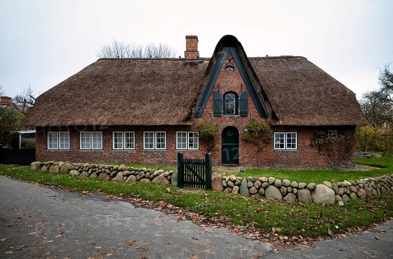 Frisian house with thatched roof