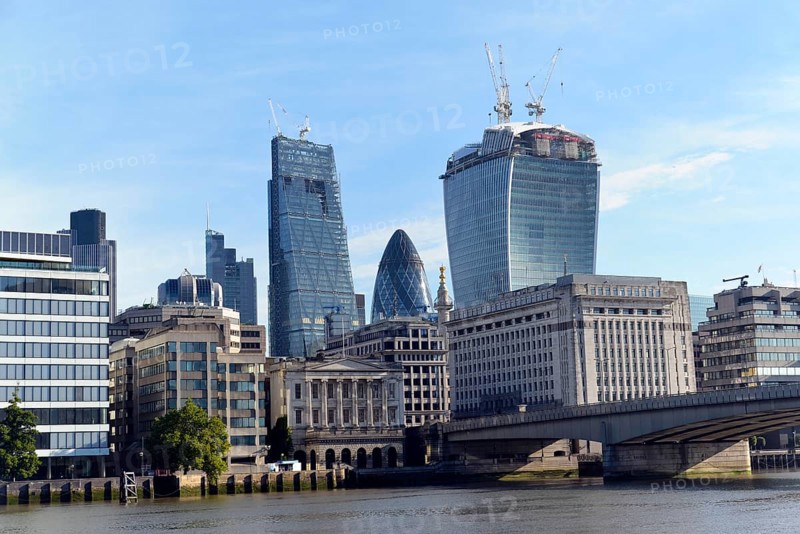 View of the banking district with new skyscrapers