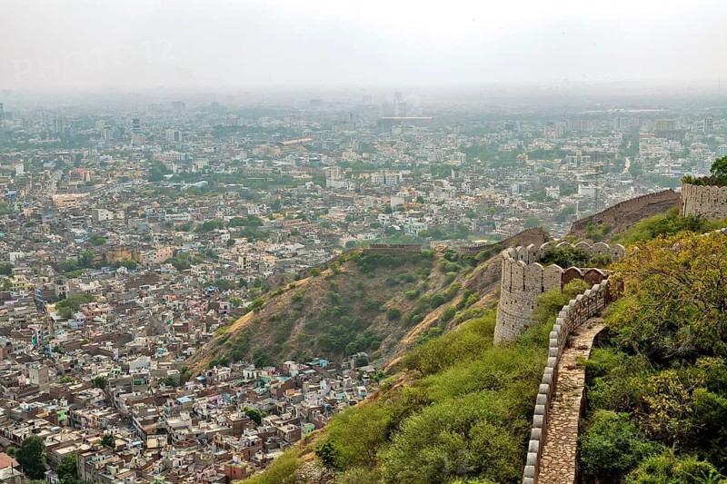Aerial view of the Jaipur city from the Nahargarh fort