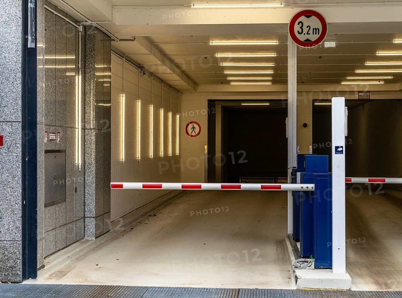 Closed barrier at the car park exit