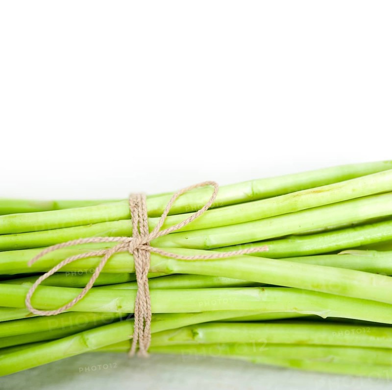 Fresh asparagus from the garden over white background