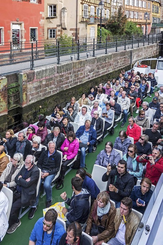 Tourists in open bateau mouche