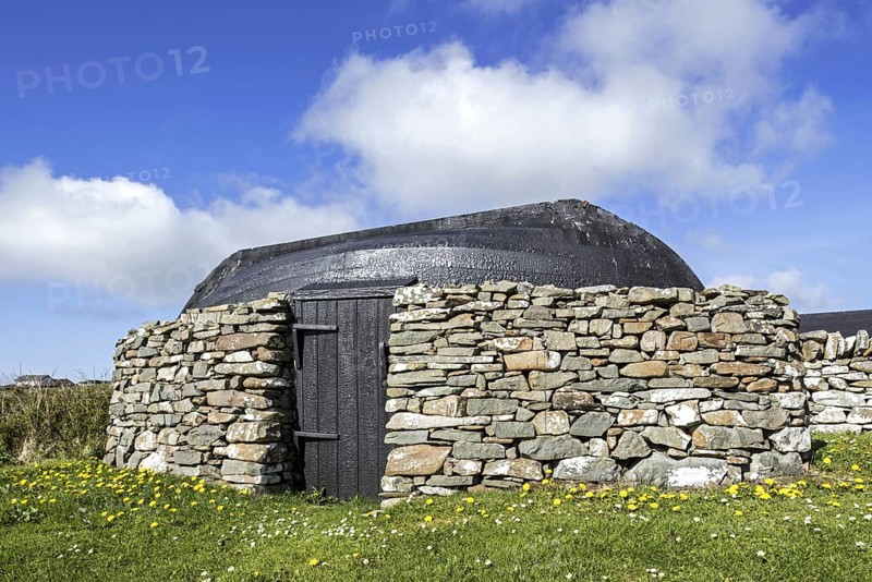 Boat-roofed shed at the Croft House Museum