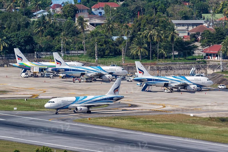 Airbus A319 aircraft of Bangkok Air at Koh Samui Airport
