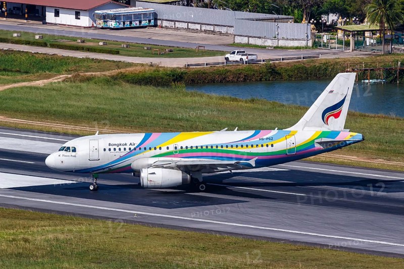 A Bangkok Air Airbus A319 aircraft with the registration HS-PGZ at Koh Samui Airport