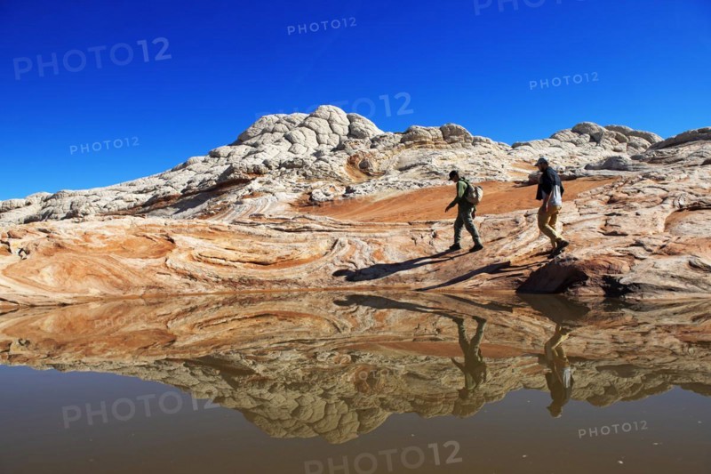 Hiker in White Pocket Canyon
