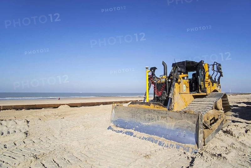 Bulldozer used for sand replenishment