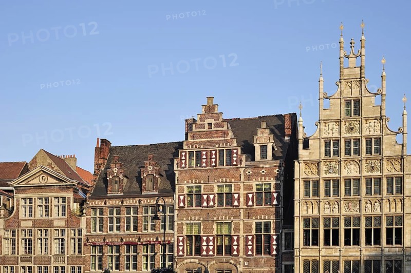 Historical step-gabled houses at the Graslei