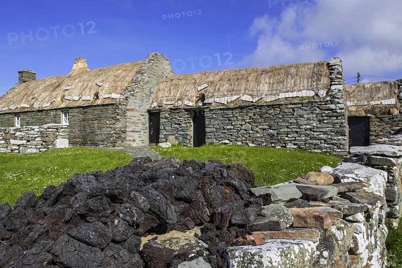 Pile of turf drying at the Croft House Museum