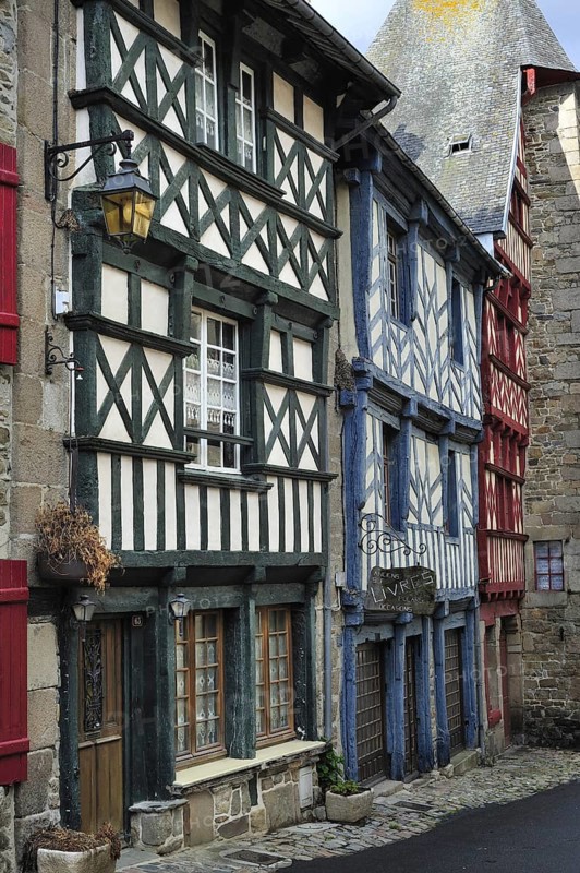 Colourful half-timbered houses at Treguier