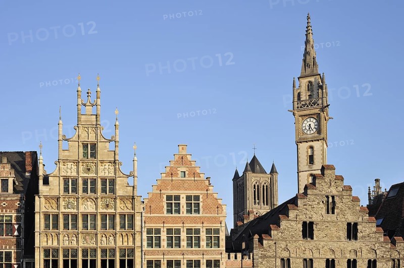 Historical step-gabled houses at the Graslei