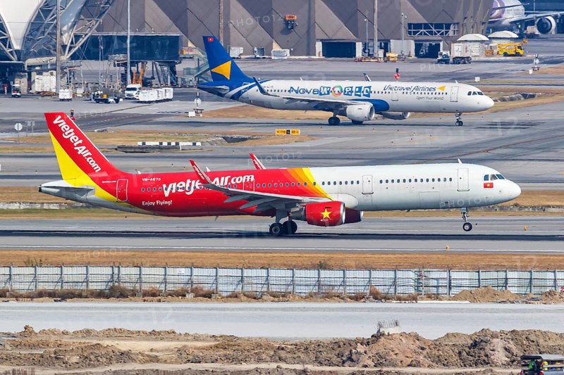 A VietJet Air Airbus A321 aircraft with the registration number VN-A673 at Bangkok Suvarnabhumi Airport