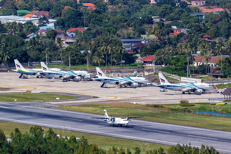Bangkok Air aircraft at Koh Samui Airport