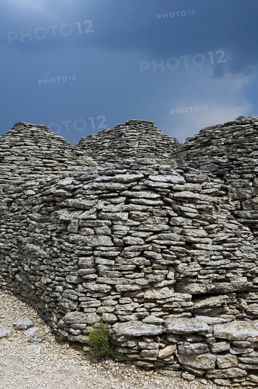The restored village des Bories with its traditional stone Gallic huts