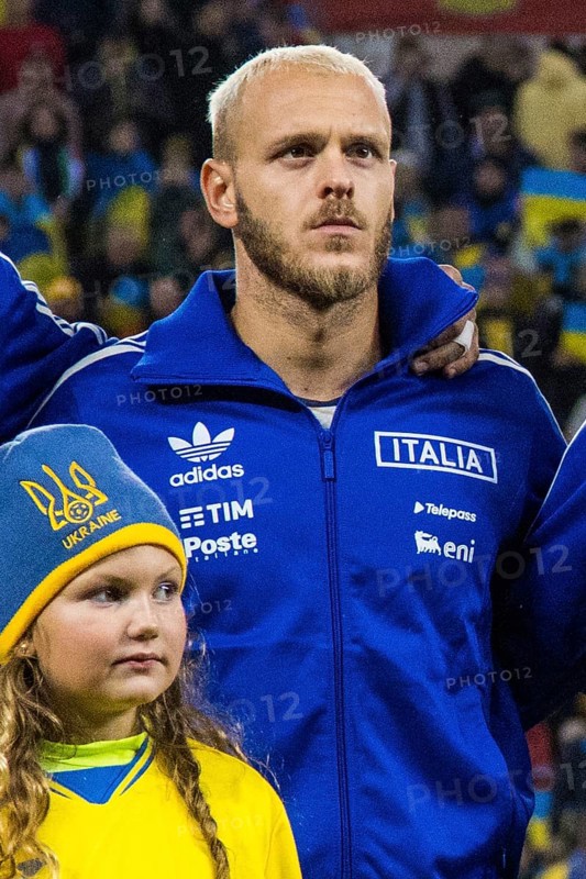 Federico DIMARCO Italy during the national anthem