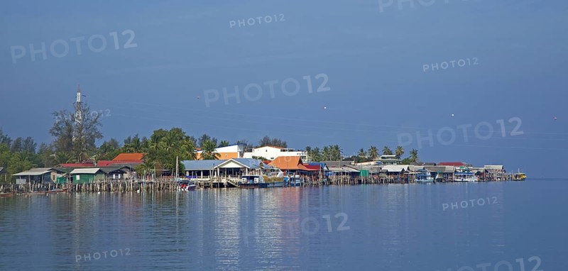 Village with traditional stilt-built houses on Ko Lanta