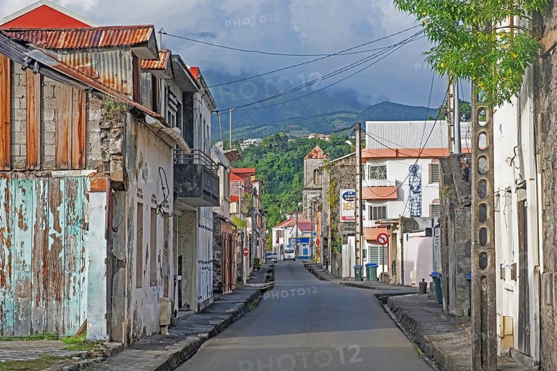 Desolate street in the town Saint-Pierre