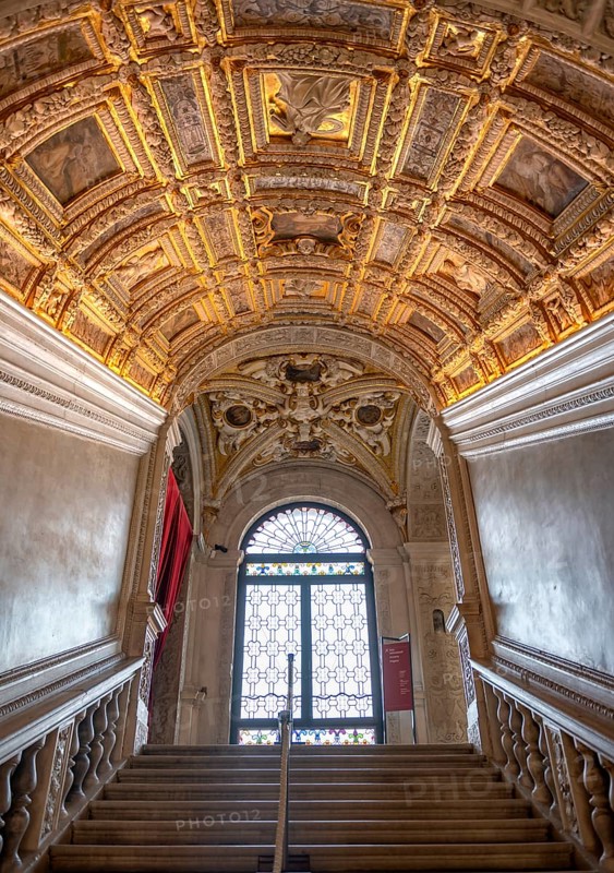 Magnificent staircase decorated with frescoes