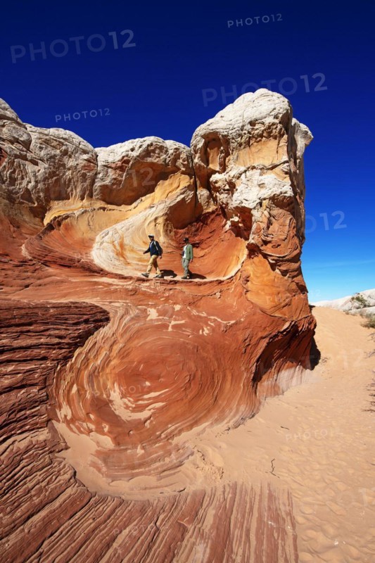 Hiker in White Pocket Canyon