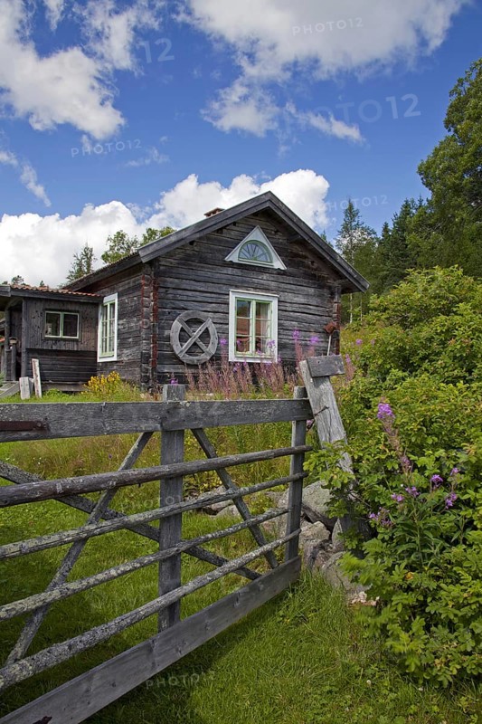Traditional old wooden cottages