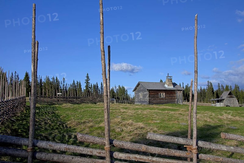 Log cabin farmhouse at Jaemtland