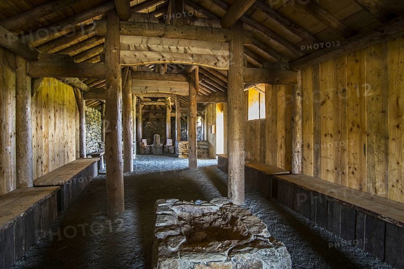 Replica of Norse Viking longhouse at Brookpoint