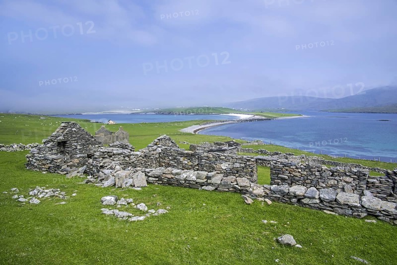 Ruins of abandoned farm buildings