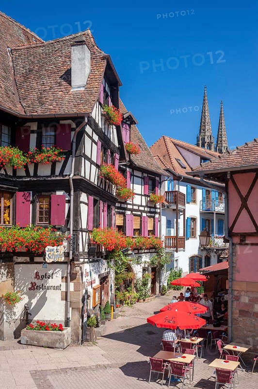 Half-timbered facade of the Hotel Restaurant Zum Schnogaloch