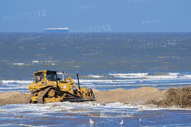 Bulldozer used for sand replenishment