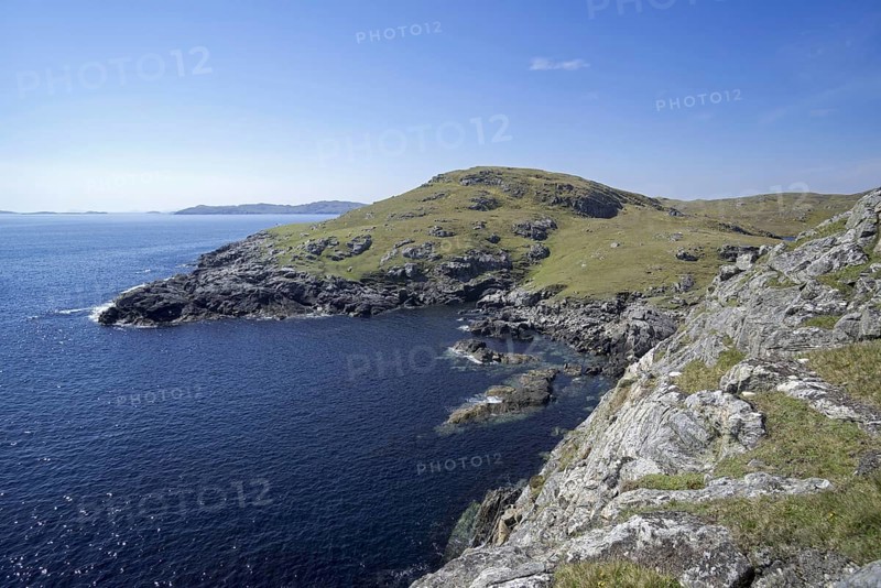 Rugged coastline at Lunna Ness