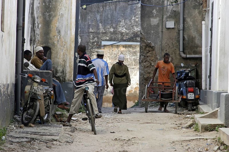 Street life in the old medina of Stone Town
